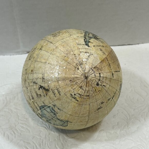 Vintage World Globe Map Hanging Ornament Christmas Paper Glitter 4" - Picture 3 of 8